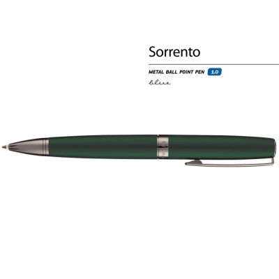 Ручка металлическая шариковая  Sorrento, зеленый матовый-1
