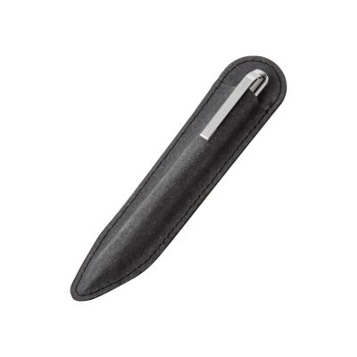 Шариковая ручка из переработанной стали и переработанной кожи Venera, серая-3