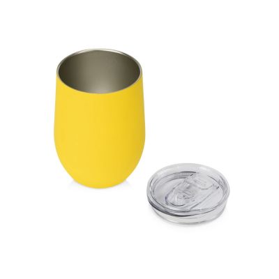 Термокружка Sense Gum, soft-touch, непротекаемая крышка, 370мл, желтый-1