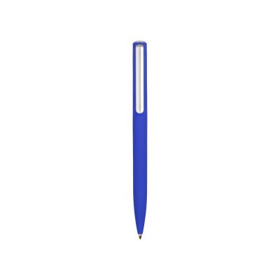 Ручка шариковая пластиковая Bon с покрытием soft touch, синий-1