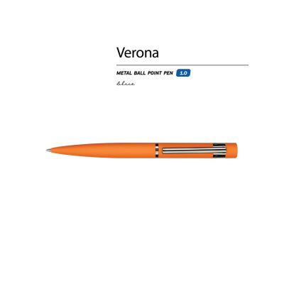 Ручка металлическая шариковая Verona, софт-тач, 1.0 мм, оранжевый-1