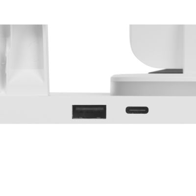 Складная зарядная станция с беспроводной зарядкой Flashport, 15 Вт, белый-12