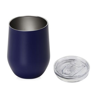 Вакуумная термокружка Sense, непротекаемая крышка, темно-синий-1