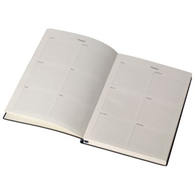 Бизнес блокнот Supreme с вставкой из софт-тача, гибкая обложка, 128 листов, синий-7