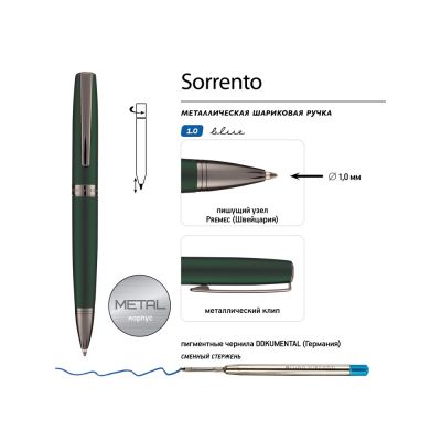 Ручка металлическая шариковая  Sorrento, зеленый матовый-2