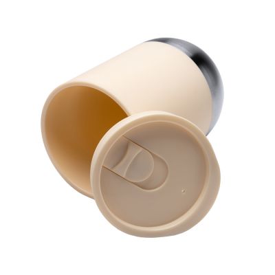 Термокружка LINDE с двойными стенками из переработанного полипропилена, бежевый-3