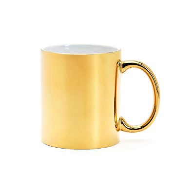 Кружка керамическая ZALA 350 мл, золотистый-5