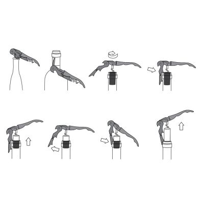 Нож сомелье из нержавеющей стали Pulltap's Inox, серебристый-3