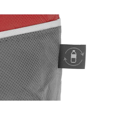 Сумка-холодильник Reviver с длинными ручками из нетканого переработанного материала RPET, красный/серый-5