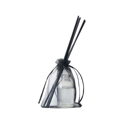 Диффузор с ароматом Табак и ваниль, 30мл, стекло, пробка, палочки 5 шт., мешочек из органзы черный-2