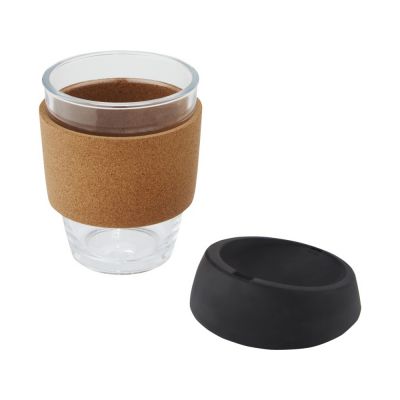 Lidan Кружка из объемом 360 мл с пробковым держателем и силиконовой крышкой, черный-3