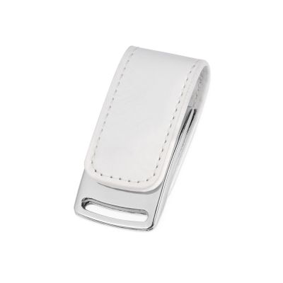 Флеш-карта USB 2.0 16 Gb с магнитным замком Vigo, белый/серебристый-0