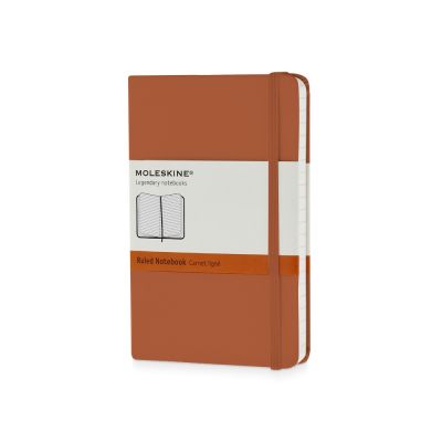 Записная книжка Moleskine Classic (в линейку) в твердой обложке, Pocket (9x14см), оранжевый коралл-0
