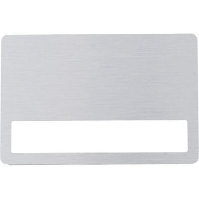 Бейдж металл+ загибушка прозрачная, 90х60мм, серебристый-0