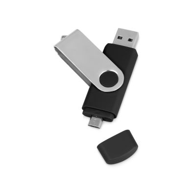 USB/micro USB-флешка 2.0 на 16 Гб Квебек OTG, черный-0