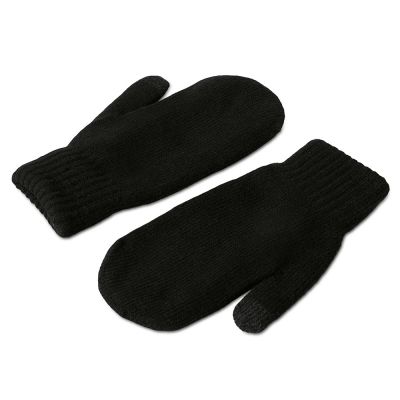 Подарочный набор с варежками, шарфом и термосом, черный-5