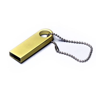 USB 2.0-флешка на 4 Гб с мини чипом и круглым отверстием, золотистый-0