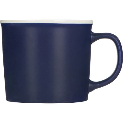Матовая кружка Nancy 360 мл цветная снаружи, белая внутри, темно-синий-1