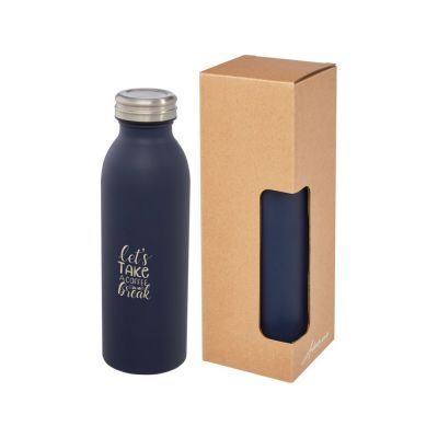 Бутылка Riti объемом 500 мл с медной обшивкой и вакуумной изоляцией , темно-синий-5