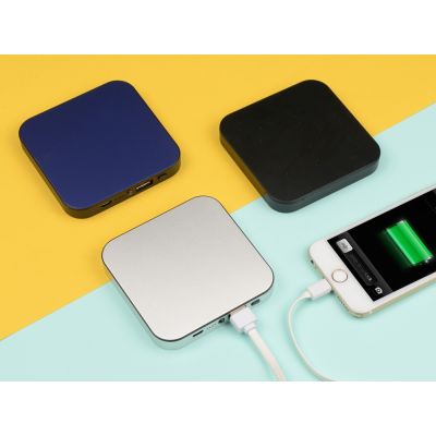 Портативное зарядное устройство на 4000 mAh с литий-полимерной батареей в компактном корпусе из металла, черный-8