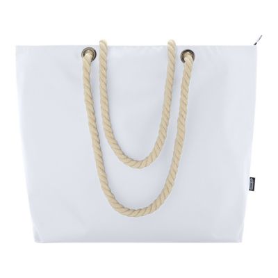 Panama пляжная эко-сумка-холодильник из переработанного материала, с ручками-шнурками 23L, белый-1