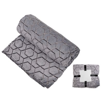 Светящийся в темноте плед Lattice черный-0