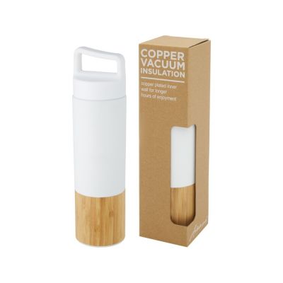 Torne Бутылка из нержавеющей стали объемом 540 мл с медной вакуумной изоляцией и внешней стенкой из бамбука, белый-0