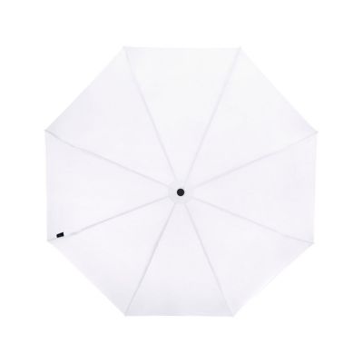 Birgit, складной ветроустойчивой зонт диаметром 21 дюйм из переработанного ПЭТ, белый-1