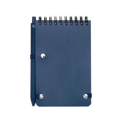 Блокнот Thalaasa формата А6 в твердой обложке из океанического пластика с шариковой ручкой - Синий-2