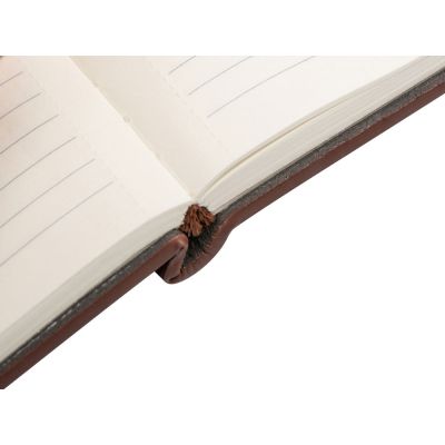 Бизнес блокнот А5 Monoi с клапаном, твердая обложка, 128 листов, коричневый-5