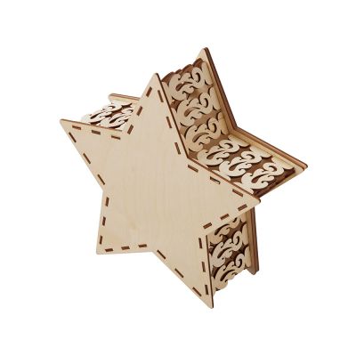 Шкатулка из фанеры в виде звезды Asteris, сине-серебристый-7