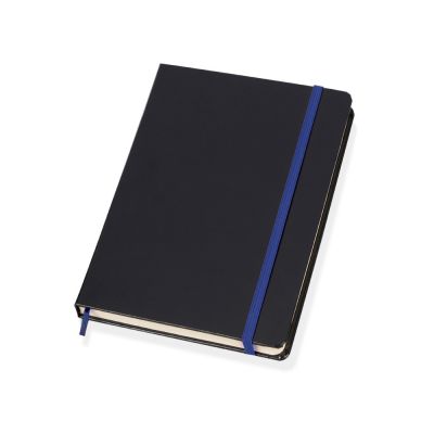Блокнот в линейку формата А5, черный/синий-0