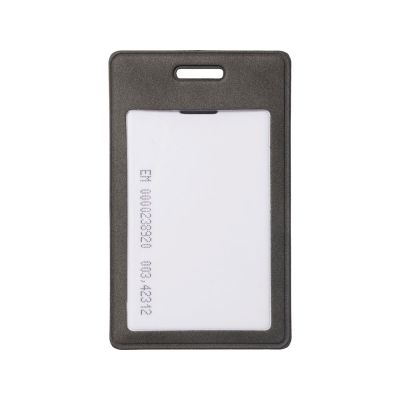 Вертикальный чехол для пропуска из экокожи Alicante, темно-серый-0