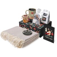 Подарочный набор c пледом, кружкой и вареньем, оливковый