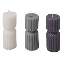 Набор свечей с гранями Vela, темно-серый, белый