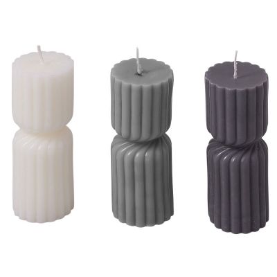 Набор свечей с гранями Vela, темно-серый, белый-0