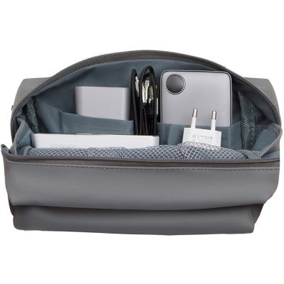 Органайзер для электроники и проводов из искусственной кожи Sofit, серый-1