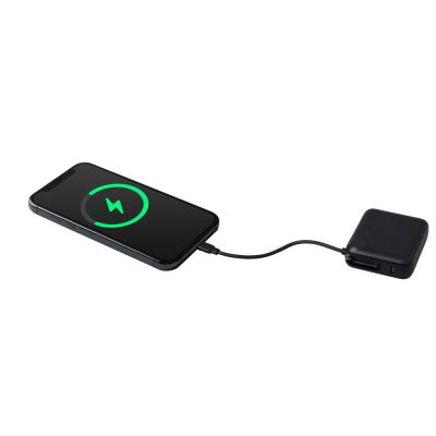 Внешний аккумулятор со встроенным кабелем Liri, QC/PD, 10000 мАч, черный-8