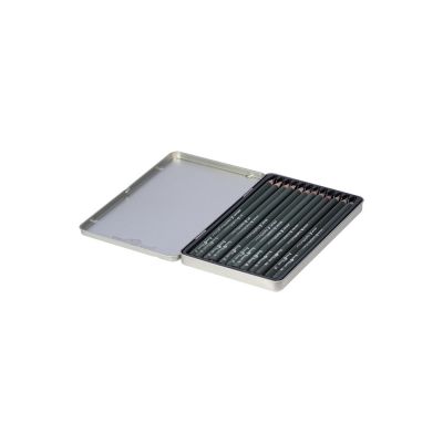 Набор чернографитовых карандашей  Sketch & Art ,12 шт. b-14b,  металлическая коробка с ложементом-1