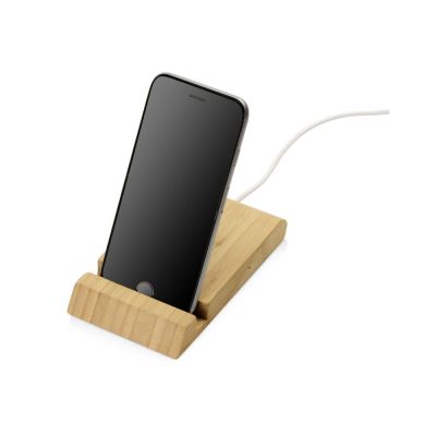 Беспроводное зарядное устройство из бамбука Jetty, 10 Вт, натуральный-3