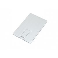 USB-флешка на 32 Гб в виде металлической карты, с раскладным чипом, серебро