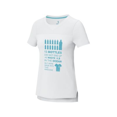 Borax Женская футболка с короткими рукавами из переработанного полиэстера согласно стандарту GRS с отличным кроем - Белый-5