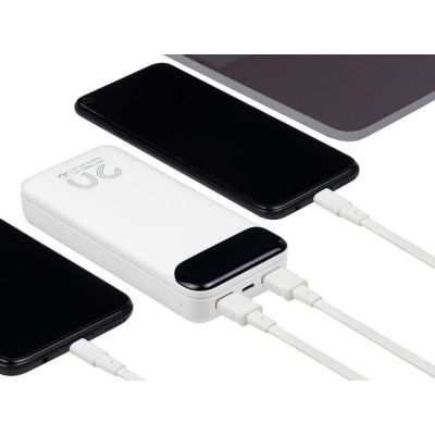 RIVACASE VA2580 (20 000mAh), QC/PD 20W внешний аккумулятор с дисплеем, белый /24-12