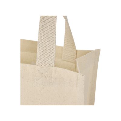 Мини эко-сумка Odessa с клинчиком, изготовленная из переработанного хлопка, сертифицированного согласно GRS, плотностью 220 г/м², объемом 9 л - Натуральный-4