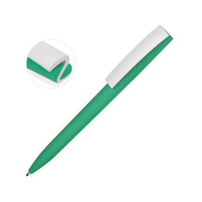 Ручка пластиковая soft-touch шариковая Zorro, мятный//белый-0