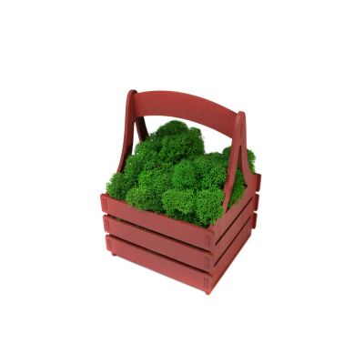 Композиция Корзинка со мхом, темно-красный-3