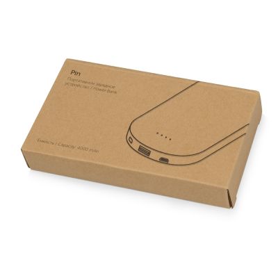 Портативное зарядное устройство Pin на 4000 mAh с большой площадью нанесения и клипом для крепления к одежде или сумке, синий-5