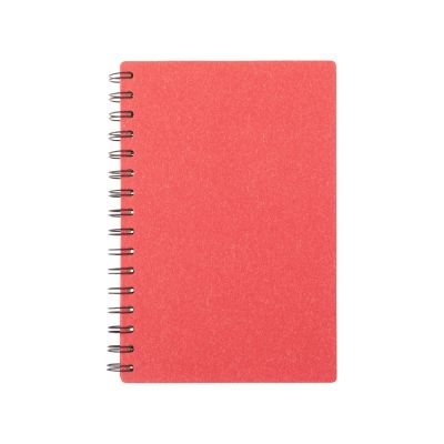 Блокнот на спирали в картонной обложке с переработанной бумагой Mania, красный-1