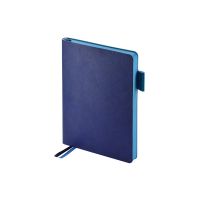 Ежедневник А5 датированный Boston 2026, синий с голубым обрезом