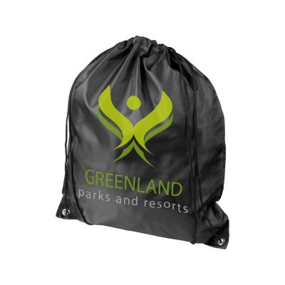 Рюкзак со шнурком Oriole из переработанного ПЭТ, черный-5